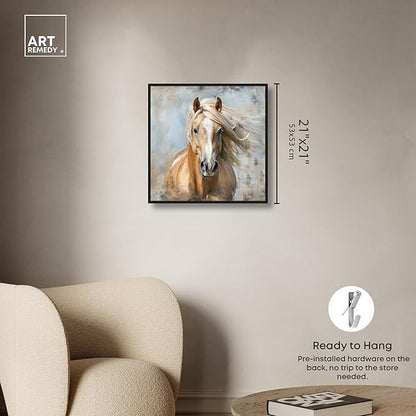 Art Remedy Rustic Rider Canvas Horse Wall Art, Black Frame, 20" x 20"