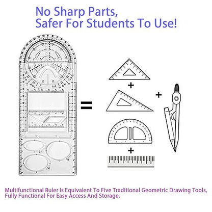 Multifunctional Geometric Ruler Set,Mathematics Drawing Ruler Geometric Drawing Template Measuring Tool Draft Rulers Million Flower Rulers