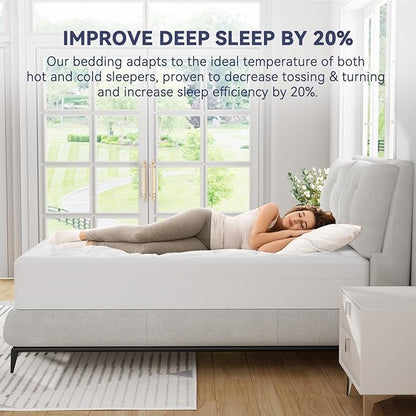 ELEMUSE Full Size Dual Layer 3 Inch Memory Foam Mattress Topper, 2 Inch Cooling Gel Memory Foam and 1 Inch Thick Soft Pillow Top Mattress Pad Cover for Back Pain Relief, Bed Topper for Side Sleep