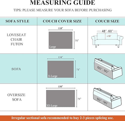 STACYPIK Waterproof Blue Couch Cover Non-Slip Sofa Cushion Cover for Pet Cat Dog Anti-Scratch Couch Cover Thick Washable Couch Protector for 3 Cushion Outdoor Leak Proof Couch Throw Slipcover-71X134IN