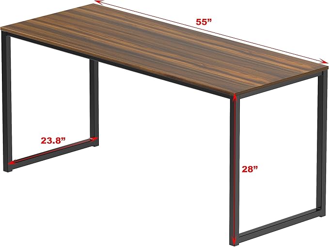 SHW Mission 55-Inch Home Office Computer Desk, Walnut