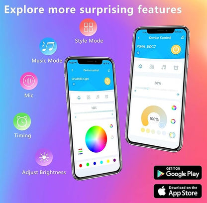 GUPUP WiFi Led Lights 50 ft, Smart App Controlled Led Strip Lights, Compatible with Alexa and Google Assistant Devices, Voice Control,Music Sync,Color Changing Tape Lighting