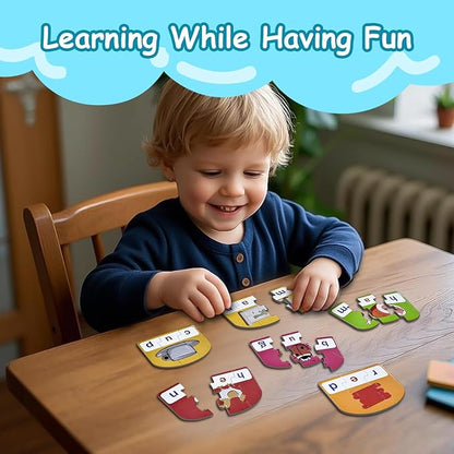 CVC Puzzle Cards for Kids: 20 Pieces Phonics & Spelling Games for Toddlers, Preschool & Kindergarten – Ideal for Speech Therapy & Early Learning Classrooms, Preschool Classroom Must Have