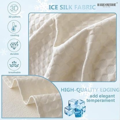 HANDONTIME Cooling Dog Couch Cover Ice Silk Washable & Breathable Pet Sofa Protector, Durable Couch Covers for Sofa Pet Friendly Soft Dog Cooling Bed Cover Sofa Protector Covers (Ivory, 71"x118")