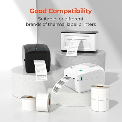 MUNBYN 2.25"x1.25" Thermal Sticker Labels, Self-Adhesive Barcode Label Paper for Direct Thermal Printer and Business, Multi-Purpose Rectangle Address Shipping Mailing Stickers,4000 Sheets/4 Rolls