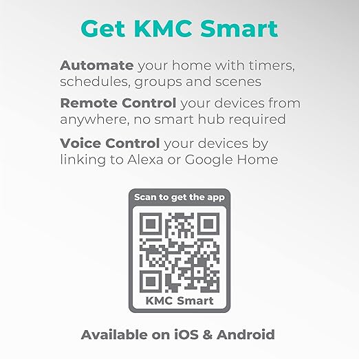 KMC Smart Plug Duo 4-Pack, 2-Outlet Wall Plug Extender, Smart Outlet Splitter for Smart Home, Compatible with Google & Alexa, No Hub Required, WiFi Outlet, White