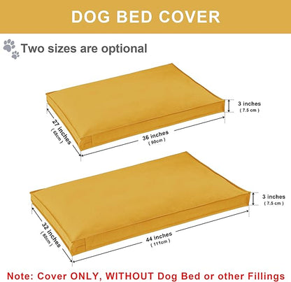 Dog Bed Covers Replacement Washable, Waterproof Dog Bed Cover with Zipper, 44Lx32Wx3H inch Durable Oxford Pet Bed Cover for Outdoor/Indoor Use, Cover Only, Yellow