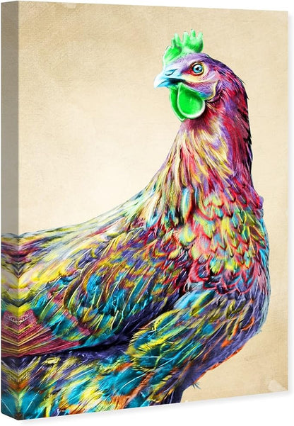 The Oliver Gal Artist Co. Fun Colorful Glam Rooster Canvas Art, 30" x 30"