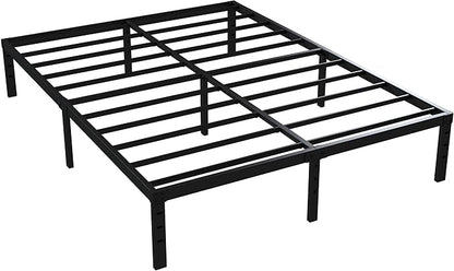 16 Inch Full Size Bed Frame No Box Spring Need, Metal Platform Full Bed Frames with 14 Inch Storage, 3,500 lbs Heavy Duty Steel Slats Support, Easy Assembly Mattress Foundation