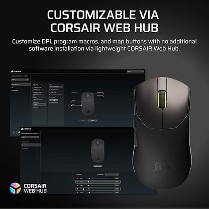 Corsair Sabre v2 PRO Ultralight FPS Wireless Gaming Mouse – 33,000 DPI, 36g Weight, 8,000Hz Hyper-Polling, Mechanical Switches, Up to 70-Hour Wireless Battery Life, Web Hub – White