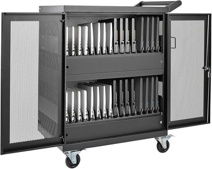 Tripp Lite 32-Port AC Charging Cart Storage Station for Chromebooks, Laptops & Tablets - Secures Devices in Locking, Vented, Wall-mountable Steel Cart - 2-Year Warranty (CSC32AC)
