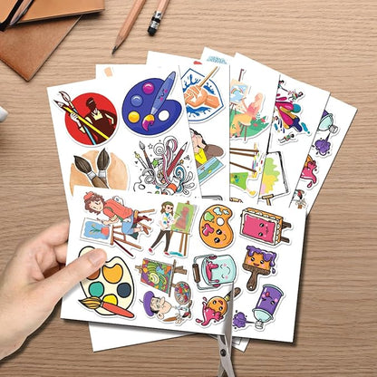 Cute Cartoon Art Supplies Vinyl Stickers Pack for Kids Students Teachers Painters DIY Crafts Laptop Notebook Decoration 50pcs Bedroom Bike Bumper Wall Hat Water
