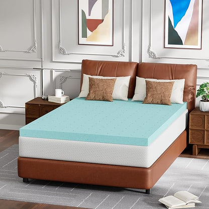 FDW | 8" Full Mattress + 3" Cooling Mattress Topper | Gel Memory Foam | Medium Firm Feel | White | with Washable Cover for Cool Sleep and Pressure Relief | Bed in a Box, CertiPUR-US Certified
