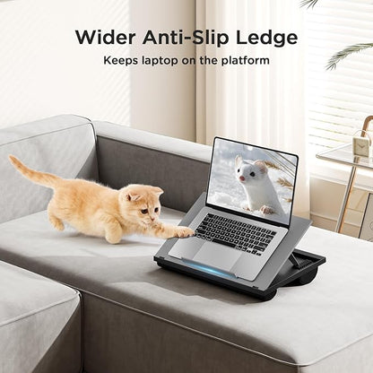 HUANUO Adjustable Lap Desk - with 8 Adjustable Angles & Dual Cushions Laptop Stand for Car Laptop Desk, Work Table, Lap Writing Board & Drawing Desk on Sofa or Bed, HNLD2G