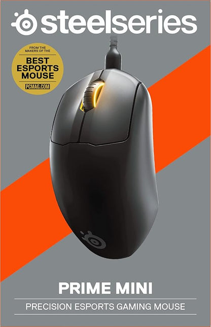 SteelSeries Esports Mini FPS Gaming Mouse Ultra Light 61g – Prime Mini Edit – 5 Programmable Buttons – 18K CPI TrueMove Pro Sensor – Magnetic Optical Switches - Customizable - RGB Lighting – PC/Mac