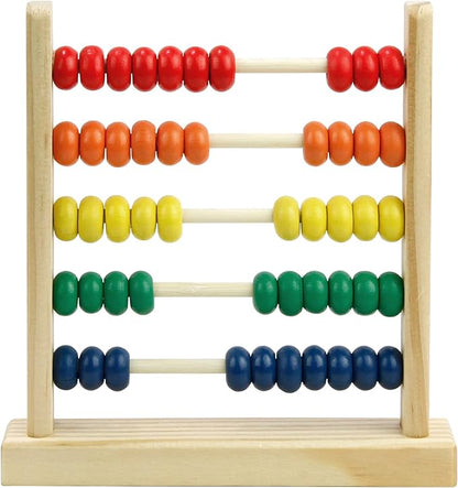 Sealive Wooden Abacus for Kids Math - 50 Beads Counting Toy, Multi-Color Counters for Kids 3-5, Counting Toys for Preschool Learning & Development, Develops Coordination, Motor Skills