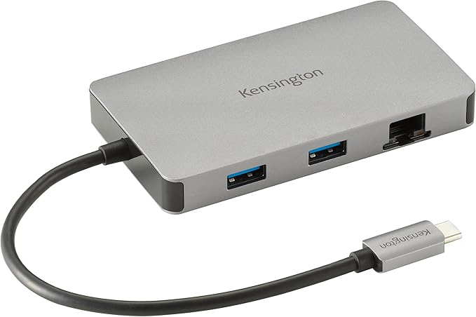 Kensington UH1450P Dual 4K Monitor USB Type C Hub, Laptop Docking Stations with Dual 1.4++ DisplayPort Ports, 85W Charging for Thunderbolt 3/4 and USB-C Devices, 2X USB-A, 1 USB Type C Port (K36900WW)