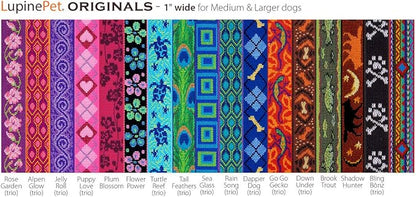 Lupinepet Originals 1" Tail Feathers 6-Foot Padded Handle Leash for Medium and Larger Dogs