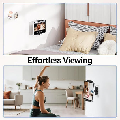 Urmust Universal Tablet Wall Mount Holder, 360° Adjustable, for 4.7-15.6" Devices, iPad, Galaxy Tab,Sturdy Aluminum Wall Phone Holder, ipad Wall Mount for Home, Office & Public Spaces