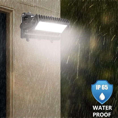 Rotatable LED Wall Pack Light with Dusk to Dawn Photocell, 80W 11200LM 400-600W HPS/HID Equiv., 5000K Daylight ETL Commercial Outdoor Security Lighting for Warehouse, Entrance, Parking, Garage