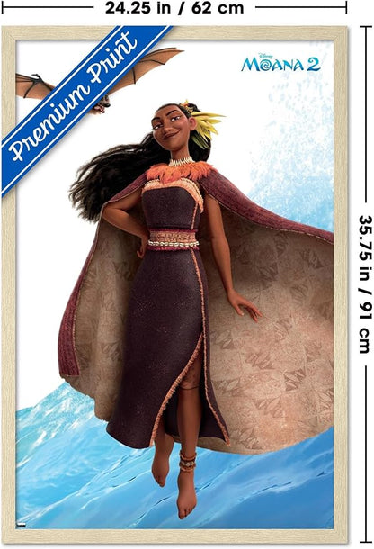 Trends International Disney Moana 2 - Matangi Wall Poster, 34L x 22.4W, Blonde Framed Version