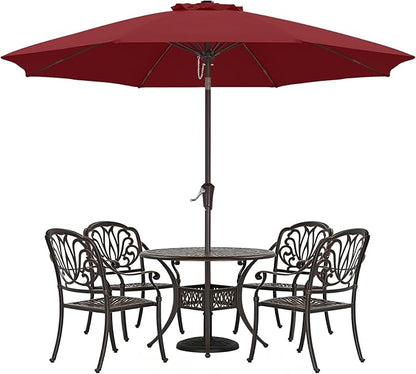 ABCCANOPY 10FT Patio Umbrella, Outdoor Waterproof Table Umbrella with Push Button Tilt and Crank, 8 Ribs UV Protection Pool Umbrella for Garden, Lawn, Deck & Backyard (Wine Red)