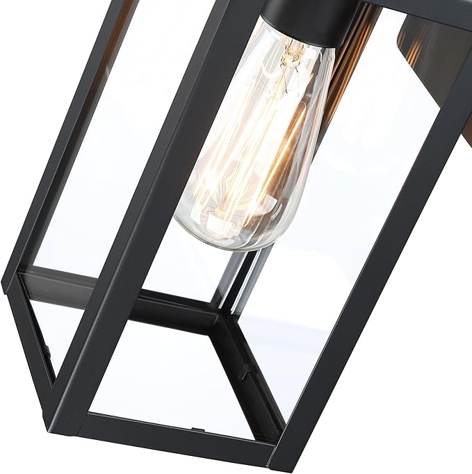 12 Inch Outdoor Wall Lights Dusk to Dawn,Exterior Sconce Lights with Sensor Photocell Black Wall Lantern for Porch Patio Garage Dusk to Dawn Outdoor Lighting