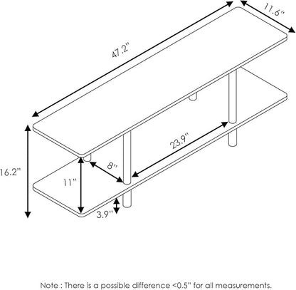 Furinno Turn-N-Tube 2-Tier Multipurpose Wide Shelf, Espresso/Black