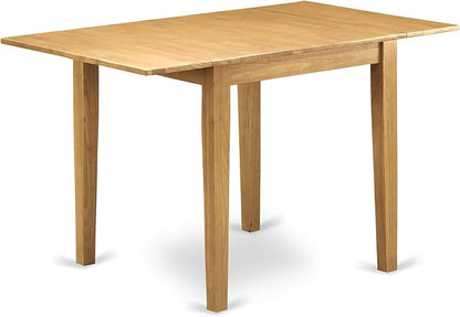 East West Furniture NDAN5-OAK-W 5 Piece Dining Table Set for 4 Includes a Rectangle Kitchen Table with Dropleaf and 4 Dining Room Chairs, 30x48 Inch, Oak