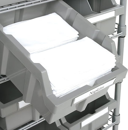 Seville Classics Heavy Duty NSF Bin Rack Solid Steel Wire Shelving Storage Unit, Patented Organizer for Garage, Warehouse, Office, Restaurant, Classroom, Kitchen, Gray, Includes 12 Bins