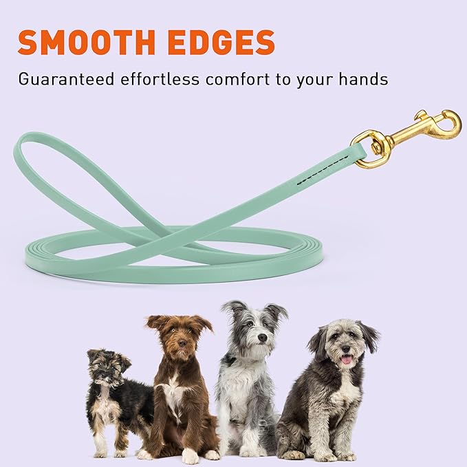 Viper Biothane K9 Working Dog Leash Waterproof Lead for Tracking Training Schutzhund Odor-Proof Long Line with Solid Brass Snap for Puppy Medium and Large Dogs, 15ft Sage Green