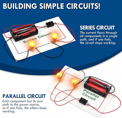 Science Circuit Kit Electricity for Kids, STEM Electrical Light Bulb Experiment, Electric Science Gifts Fair Project Kits Age 8-12, Fruit Energy Experiments Circuits Engineering Projects