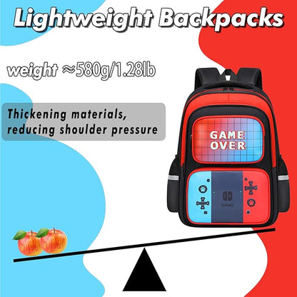 Kids Backpack For Boys, Gamer Boys Backpack with Lunch Box and Pencil Case For Children Teens Elementary Middle School, Mochilas Escolares Para Niños