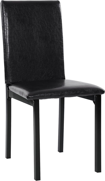 Homelegance 2601 Tempe PU Upholstered Chair (Set of 4), Dining Height, Brown