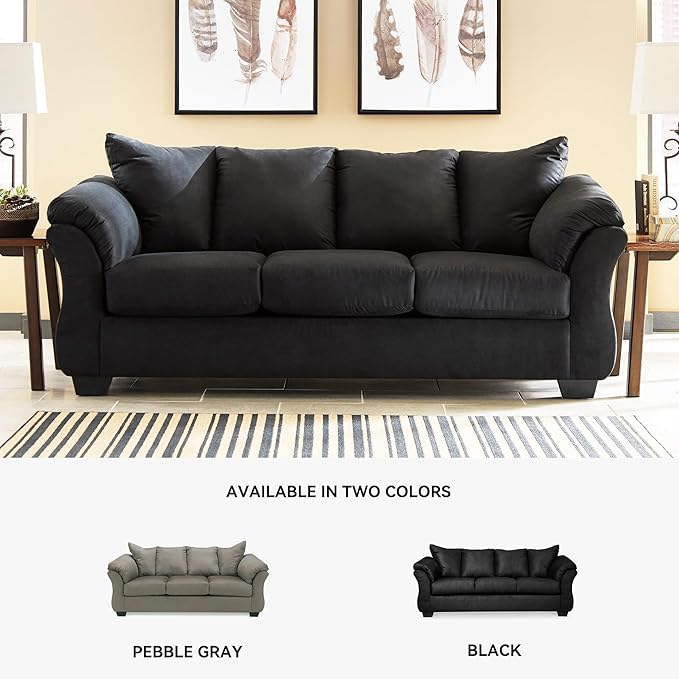 Signature Design by Ashley Darcy Classic Contemporary Sofa, Black