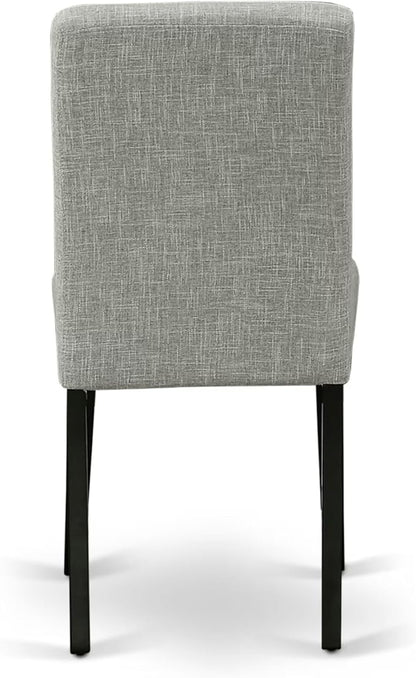 East West Furniture V696AB106-5 5 Piece Dining Table Set for 4 Includes a Rectangle Kitchen Table with V-Legs and 4 Shitake Linen Fabric Upholstered Parson Chairs, 36x60 Inch, Multi-Color