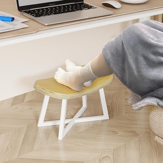 Wooden Step Stool，Foot Rest for Adult&Children,Short Stool for Under Desk, Small Bench for Living Room, Kitchen, Couch, Entryway