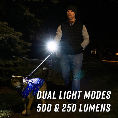 noxgear Wrist Light 500 Lumen Lightweight Hands-Free Flashlight - 100° Wide Flood Beam - USB-C Rechargeable - IP-64 Waterproof - 2 Brightness Modes - for Dog Walkers, Runners, Avid Night Enthusiasts
