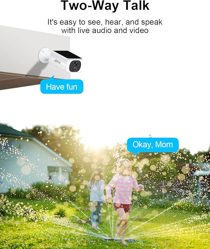 ANRAN 5MP Solar Security Camera Outdoor, Wireless Battery Powered WiFi Camera for Home Surveillance with Buit-in Solar Panel, Color Night Vision, 2-Way Audio, Siren Alarm, Works with Alexa, C3 Max
