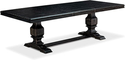 NKFL9-SBB-21-9-Piece Kitchen Table Set Consists of a Wooden Table and 8 Mineral Blue Linen Fabric Parson Chairs with Padded Chair Back - Sand Blasting Black Finish.