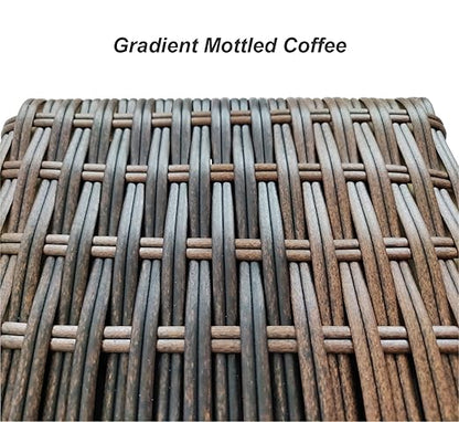 Feyart Double Stranded PE Rattan Strip for Outdoor Rattan Furniture Repair, 8.5mm Plastic Wicker for Patio Furniture Restore, 500g/55m Long (Mottled Coffee)
