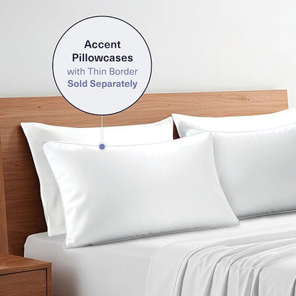Kickoff Viscose Bamboo Sheets Queen Size 4-pc 100% Organic Bamboo Viscose Bed Cooling Sheets Queen Size Set Cool Bedding for hot Sleepers Sheet, Flat, Fitted, Pillowcases (Snow White, Q)