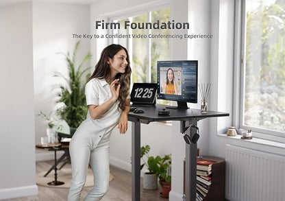 YDN Standing Desk with Drawers, 55 x 24 Inch Adjustable Height Stand Up Desk, Sit Stand Computer Desk for Home Office, Black