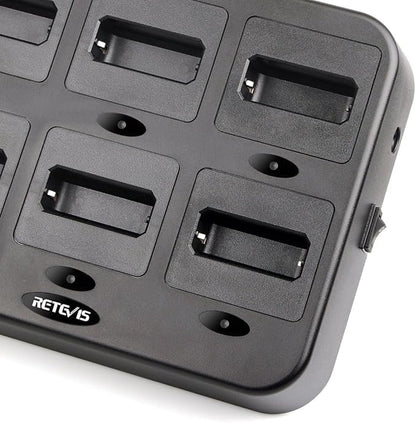 Retevis RT22 Six Way Charger, Multi Unit Charging Station, Walkie Talkie Charger, Compatible with Retevis RT22 RT22S RB19 RB19P RB39 RB39P Two Way Radio(5 Pack)