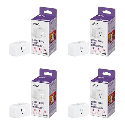 WiZ Smart Plug- Sunset to Sunrise Automation + Motion Detection + Control with Voice or App, Compatible with Alexa, Google Home, and HomeKit - WiFi Wall Outlet - 4 Pack