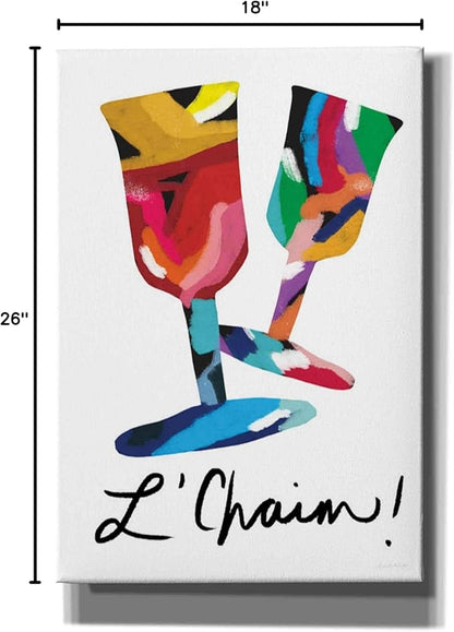 Epic Graffiti 'L'Chaim Glass' by Linda Woods, Canvas Wall Art, 18"x26"