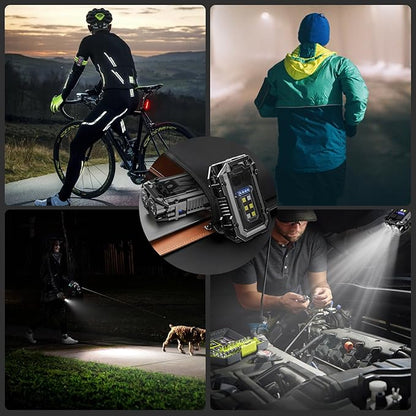 500LM Clip on Flashlight, 2 PCS 8 Modes Running Light for Runners Rechargeable Safety Lights Portable COB Flashlight for Night Working, Running, Camping, Fishing, Hiking, Dog, Gift