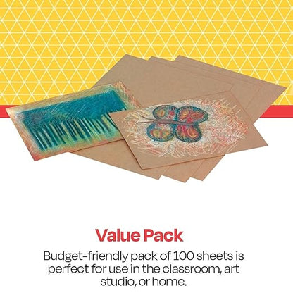 School Smart Kraft Paper Sheets, 60 lb, 18 x 24 Inches, Brown, Pack of 100 - 086643