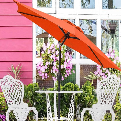 SUNVIVI OUTDOOR Outdoor Patio Umbrella, Patio Umbrella, Market Umbrella, Large Outdoor Umbrella, Metal Pole Umbrella with Push Button Tilt and Crank, Polyester Canopy
