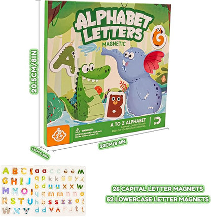breazo Magnetic Alphabet Letters Book Set with 79 PCS, Animal ABC Magnets for Kids Learning, Uppercase & Lowercase Montessori Toys for Preschool, Homeschool & Classroom Educational Supplies